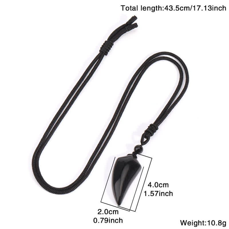 Olivenorma Natural Stone Cut Wolf Tooth Shape Pendant Necklace