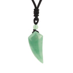Olivenorma Natural Stone Cut Wolf Tooth Shape Pendant Necklace