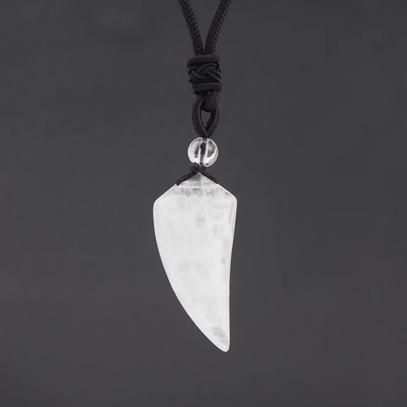 Olivenorma Natural Stone Cut Wolf Tooth Shape Pendant Necklace