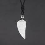 Olivenorma Natural Stone Cut Wolf Tooth Shape Pendant Necklace