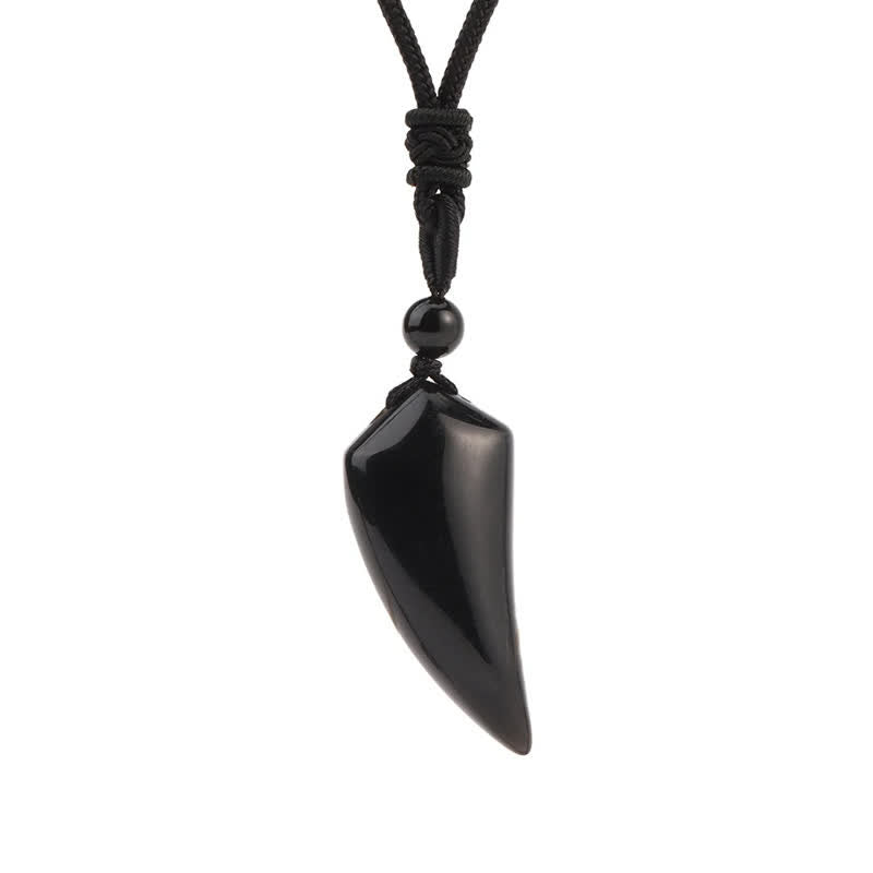 Olivenorma Natural Stone Cut Wolf Tooth Shape Pendant Necklace
