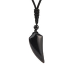 Olivenorma Natural Stone Cut Wolf Tooth Shape Pendant Necklace