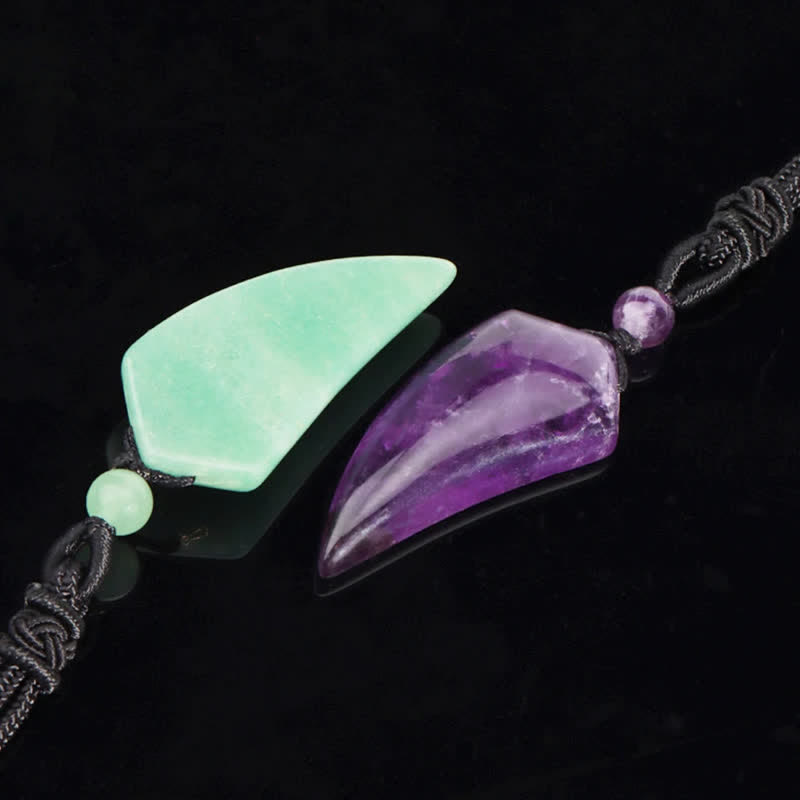 Olivenorma Natural Stone Cut Wolf Tooth Shape Pendant Necklace