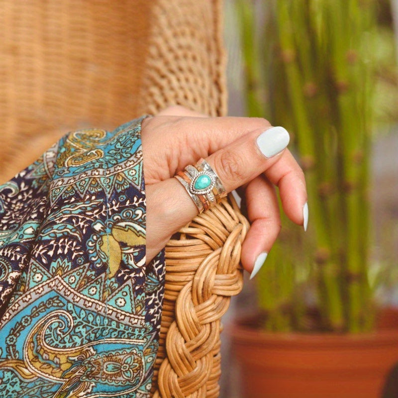 Boho Vintage Turquoise Ring