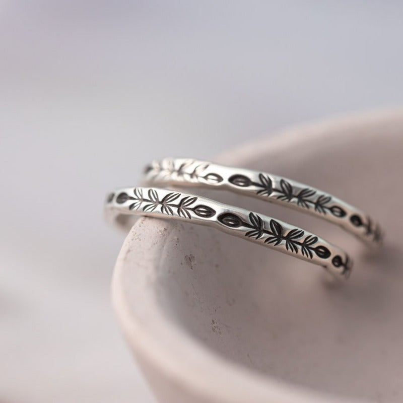 Bloom - Unique Silvery Hoop Earrings