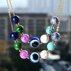 Olivenorma Natural Stone Beads Handcrafted Evil Eye Beaded Necklace