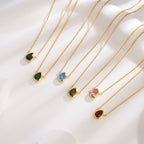 Olivenorma Silver Birthstone Drop Pendant Necklace