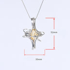 Olivenorma Natural Crystal Handwound Octahedral Planet Pendant Necklace