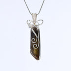 Olivenorma Natural Crystal Handwound Long Column Pendant Necklace