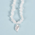 Olivenorma Natural Gravel Beads Sun Moon Pearl Pendant Necklace