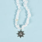 Olivenorma Natural Gravel Beads Sun Moon Pearl Pendant Necklace