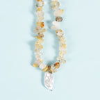 Olivenorma Natural Gravel Beads Sun Moon Pearl Pendant Necklace