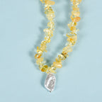 Olivenorma Natural Gravel Beads Sun Moon Pearl Pendant Necklace