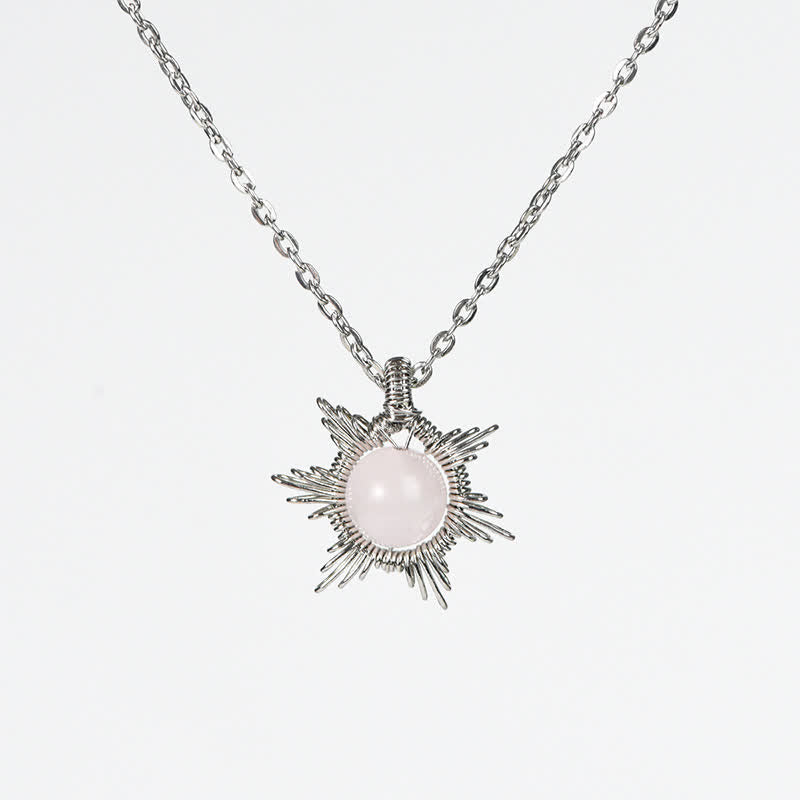 Olivenorma Natural Stone Sun Moon Pendant Necklace