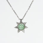 Olivenorma Natural Stone Sun Moon Pendant Necklace