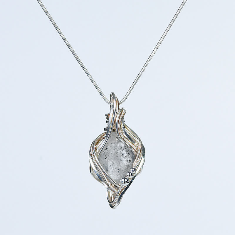 Olivenorma "Energy Generator" Wrapped Natural Crystal Pendant Necklace