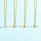 Olivenorma Metal Wrapped Wire Clear Quartz Pendant Necklace