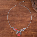 Olivenorma Bohemian Retro Ethnic Style Turquoise Carved Necklace
