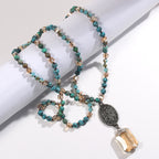 Olivenorma Natural Crystal Beads Angel Pendant Necklace