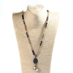 Olivenorma Natural Crystal Beads Angel Pendant Necklace