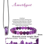 Olivenorma Natural Stone Pendant Necklace Beaded Bracelet Jewelry Set