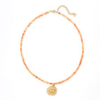 Olivenorma Boho Sun Moon Star Gemstone Beaded Necklace