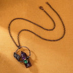 Olivenorma Natural Stone Bullet Pendant Design Necklace