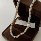 Olivenorma Blue Emperor Stone Stacked Beaded Necklace