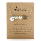 Olivenorma Natural Crystal Beads Zodiac Pendant Necklace