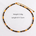 Olivenorma Obsidian Tiger Eye White Chalcedony Beaded Necklace