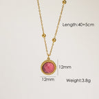 Olivenorma Natural Rhodonite Pendant Necklace