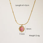 Olivenorma Natural Rhodonite Pendant Necklace