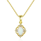 Olivenorma Opal Charm 925 Sterling Silver Necklace