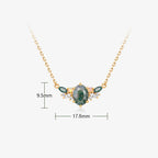 Olivenorma Natural Moss Agate Flower Crown Shape Necklace