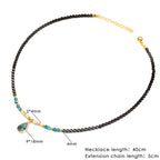 Olivenorma Natural Obsidian Faceted Glass Gemstone Pendant Necklace