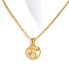 Olivenorma 12 Constellations Titanium Steel Shell Coin Necklace