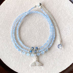 Olivenorma Aquamarine Multi-layer Bracelet Fishtail Pendant Necklace