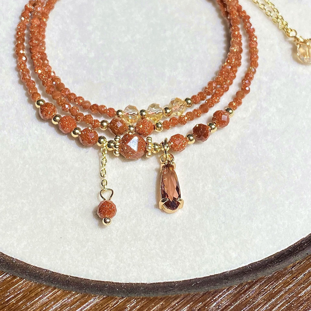 Olivenorma Sandstone Beads Multi-layer Bracelet Necklace