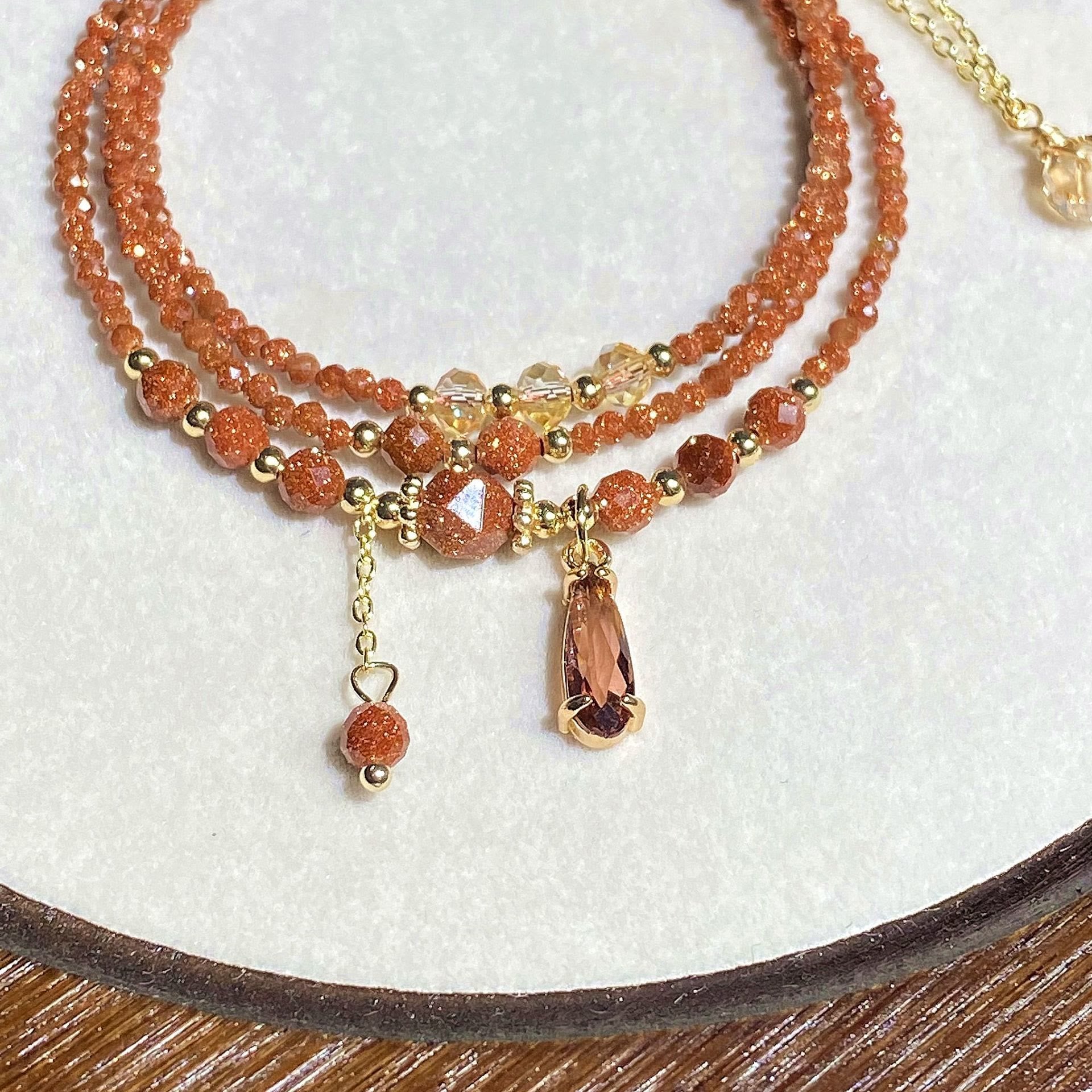 Olivenorma Sandstone Beads Multi-layer Bracelet Necklace