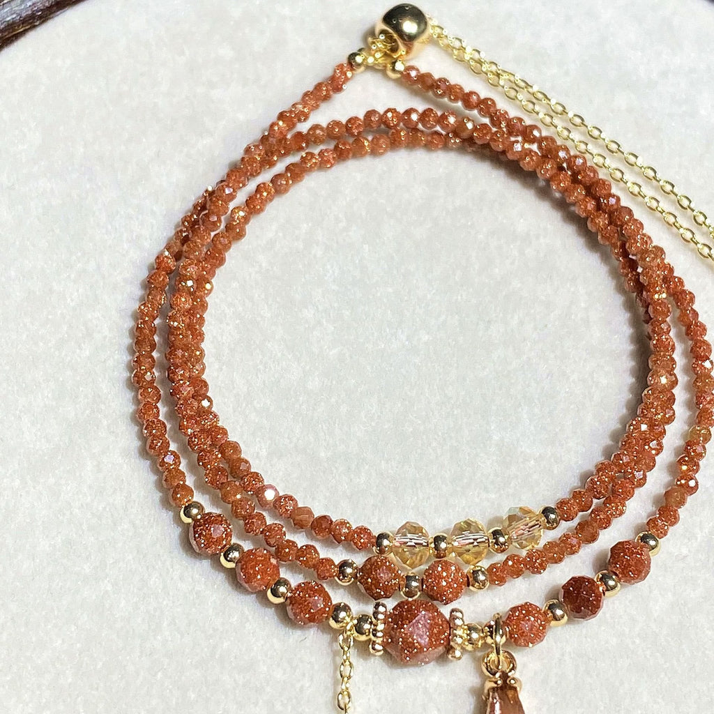 Olivenorma Sandstone Beads Multi-layer Bracelet Necklace