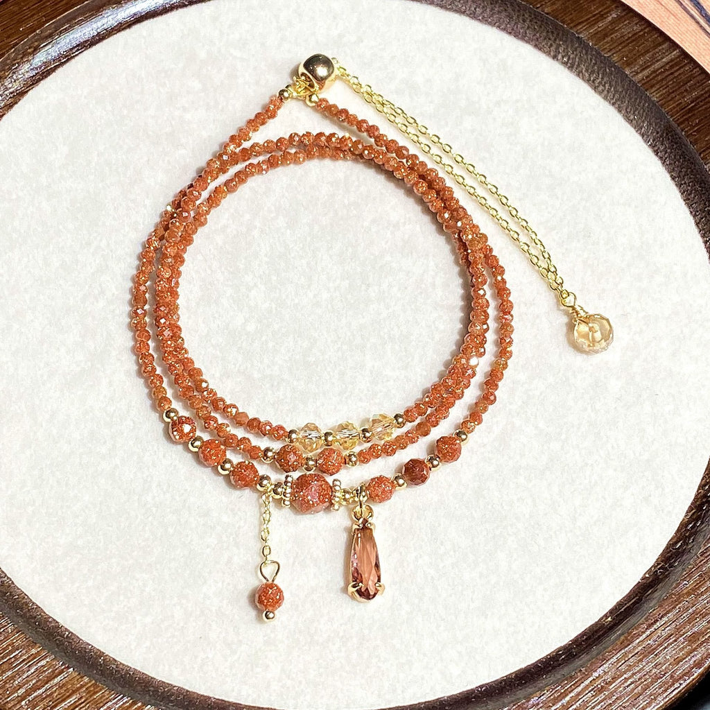 Olivenorma Sandstone Beads Multi-layer Bracelet Necklace