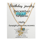 Olivenorma Natural Stone Birth Flower Birthstone Necklace