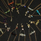 Olivenorma Natural Stone Birth Flower Birthstone Necklace