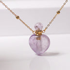 Olivenorma Crystal Essential Oil Diffuser Heart Bottle Necklace