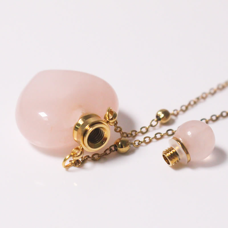 Olivenorma Crystal Essential Oil Diffuser Heart Bottle Necklace