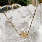 Olivenorma Natural Crystal Square Roller Cut Pendant Necklace