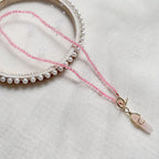 Olivenorma Hexagonal Column Pendant Natural Stone Beaded Necklace