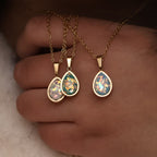 Olivenorma French Natural Opal Water Drop Pendant Necklace