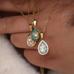 Olivenorma French Natural Opal Water Drop Pendant Necklace