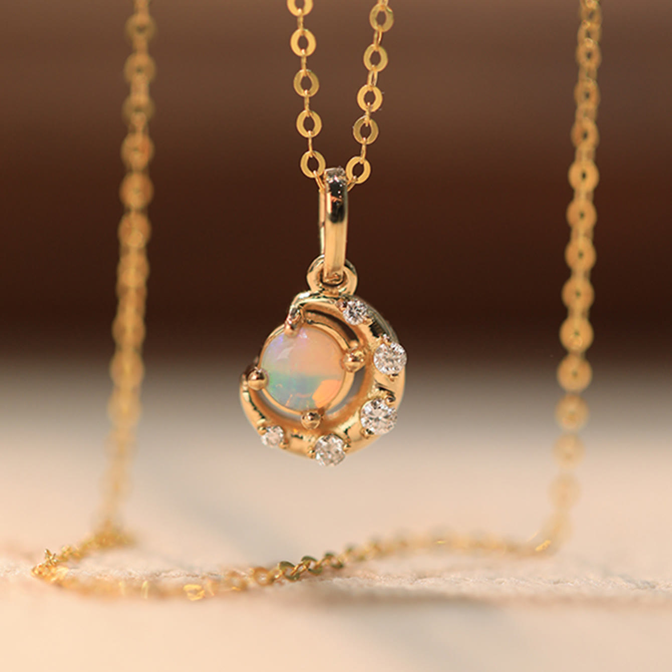 Olivenorma 925 Silver Opal Star Moon Pendant Necklace